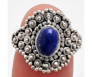 Lapis Lazuli Ring size-9 EXR04131 R-1124, 6x8 mm