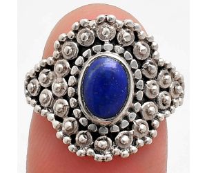 Lapis Lazuli Ring size-8.5 EXR04132 R-1124, 6x8 mm