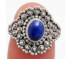 Lapis Lazuli Ring size-7.5 EXR04137 R-1124, 6x8 mm