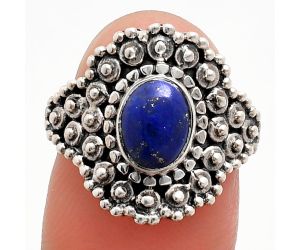 Lapis Lazuli Ring size-7.5 EXR04140 R-1124, 6x8 mm