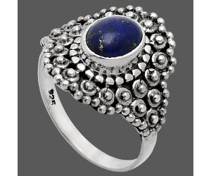 Lapis Lazuli Ring size-7.5 EXR04140 R-1124, 6x8 mm