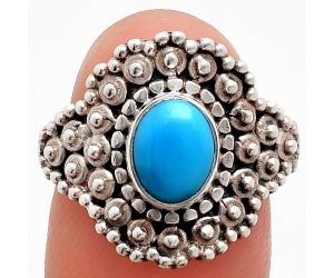 Sleeping Beauty Turquoise Ring size-9 EXR04144 R-1124, 6x8 mm