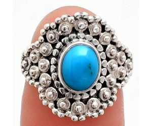 Sleeping Beauty Turquoise Ring size-6 EXR04145 R-1124, 6x8 mm