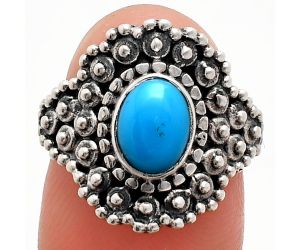 Sleeping Beauty Turquoise Ring size-7 EXR04146 R-1124, 6x8 mm