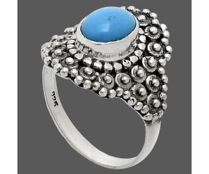 Sleeping Beauty Turquoise Ring size-7 EXR04146 R-1124, 6x8 mm