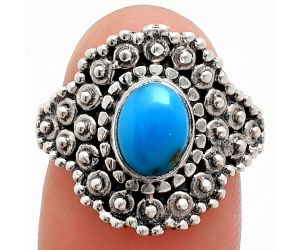 Sleeping Beauty Turquoise Ring size-9 EXR04147 R-1124, 6x8 mm