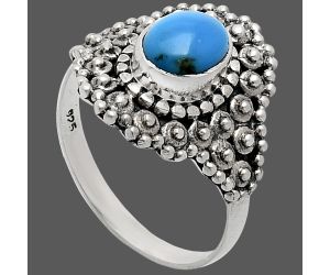 Sleeping Beauty Turquoise Ring size-9 EXR04147 R-1124, 6x8 mm