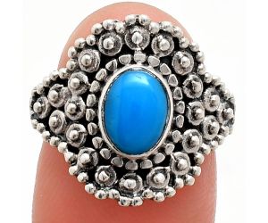 Sleeping Beauty Turquoise Ring size-7 EXR04148 R-1124, 6x8 mm