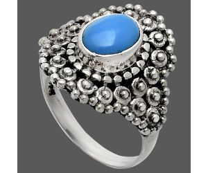 Sleeping Beauty Turquoise Ring size-7 EXR04148 R-1124, 6x8 mm