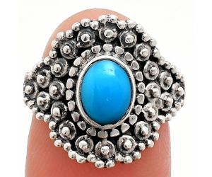 Sleeping Beauty Turquoise Ring size-7 EXR04149 R-1124, 6x8 mm