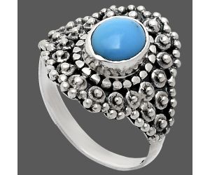 Sleeping Beauty Turquoise Ring size-7 EXR04149 R-1124, 6x8 mm