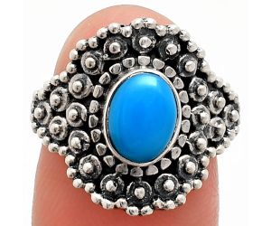 Sleeping Beauty Turquoise Ring size-7 EXR04150 R-1124, 6x8 mm