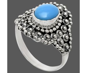 Sleeping Beauty Turquoise Ring size-7 EXR04150 R-1124, 6x8 mm