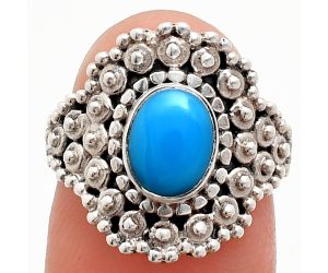 Sleeping Beauty Turquoise Ring size-6 EXR04151 R-1124, 6x8 mm