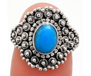 Sleeping Beauty Turquoise Ring size-8 EXR04152 R-1124, 6x8 mm