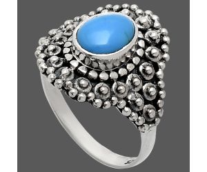 Sleeping Beauty Turquoise Ring size-8 EXR04152 R-1124, 6x8 mm