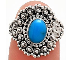 Sleeping Beauty Turquoise Ring size-6 EXR04153 R-1124, 6x8 mm