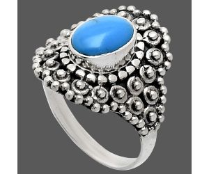 Sleeping Beauty Turquoise Ring size-6 EXR04153 R-1124, 6x8 mm