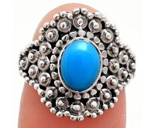 Sleeping Beauty Turquoise Ring size-7 EXR04156 R-1124, 6x8 mm