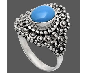 Sleeping Beauty Turquoise Ring size-7 EXR04156 R-1124, 6x8 mm