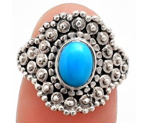 Sleeping Beauty Turquoise Ring size-8 EXR04157 R-1124, 6x8 mm