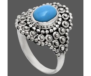 Sleeping Beauty Turquoise Ring size-8 EXR04157 R-1124, 6x8 mm