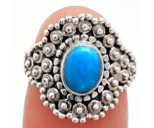 Sleeping Beauty Turquoise Ring size-6 EXR04158 R-1124, 6x8 mm