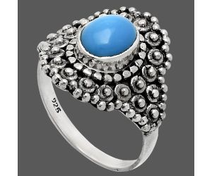 Sleeping Beauty Turquoise Ring size-8 EXR04159 R-1124, 6x8 mm