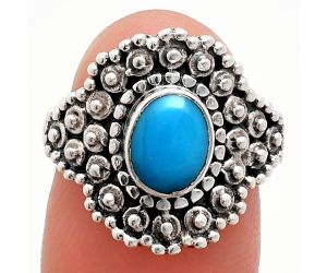 Sleeping Beauty Turquoise Ring size-8 EXR04160 R-1124, 6x8 mm