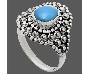 Sleeping Beauty Turquoise Ring size-8 EXR04160 R-1124, 6x8 mm