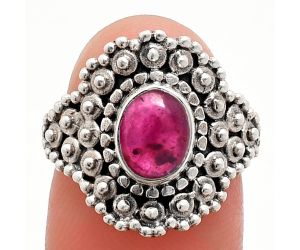 Ruby Glassfield Ring size-7 EXR04161 R-1124, 6x8 mm