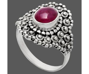 Ruby Glassfield Ring size-7 EXR04161 R-1124, 6x8 mm