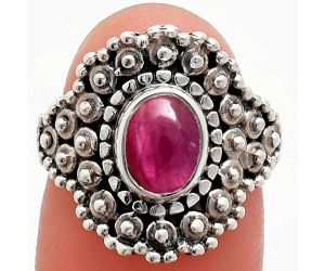 Ruby Glassfield Ring size-6 EXR04162 R-1124, 6x8 mm