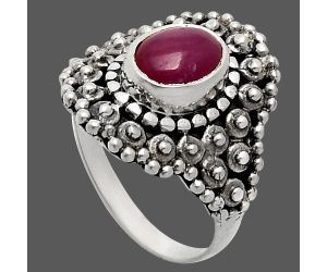 Ruby Glassfield Ring size-6 EXR04162 R-1124, 6x8 mm