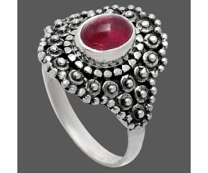 Ruby Glassfield Ring size-9 EXR04163 R-1124, 6x8 mm