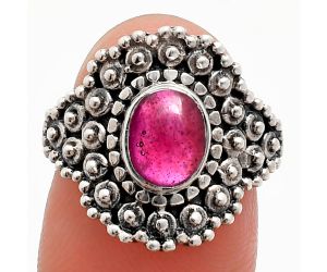 Ruby Glassfield Ring size-8 EXR04165 R-1124, 6x8 mm