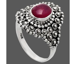 Ruby Glassfield Ring size-8 EXR04165 R-1124, 6x8 mm