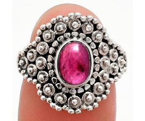 Ruby Glassfield Ring size-8.5 EXR04166 R-1124, 6x8 mm