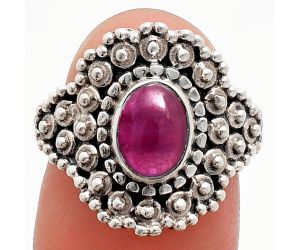 Ruby Glassfield Ring size-6.5 EXR04167 R-1124, 6x8 mm