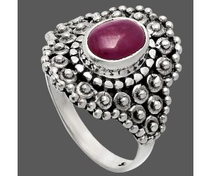 Ruby Glassfield Ring size-6.5 EXR04167 R-1124, 6x8 mm