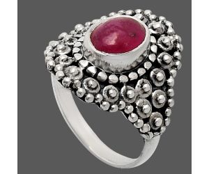 Ruby Glassfield Ring size-6 EXR04169 R-1124, 6x8 mm