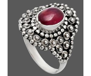 Ruby Glassfield Ring size-6.5 EXR04170 R-1124, 6x8 mm