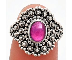 Ruby Glassfield Ring size-8 EXR04171 R-1124, 6x8 mm