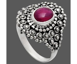 Ruby Glassfield Ring size-8 EXR04171 R-1124, 6x8 mm