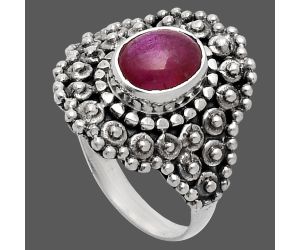 Ruby Glassfield Ring size-6.5 EXR04172 R-1124, 6x8 mm