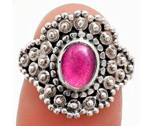 Ruby Glassfield Ring size-7 EXR04173 R-1124, 6x8 mm