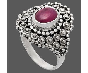 Ruby Glassfield Ring size-7 EXR04173 R-1124, 6x8 mm