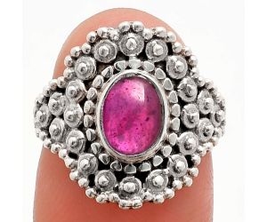 Ruby Glassfield Ring size-6 EXR04174 R-1124, 6x8 mm