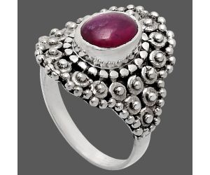 Ruby Glassfield Ring size-6 EXR04174 R-1124, 6x8 mm