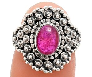 Ruby Glassfield Ring size-6 EXR04175 R-1124, 6x8 mm